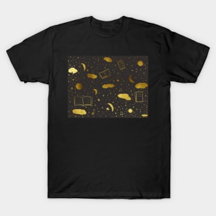 Bookish gold pattern T-Shirt